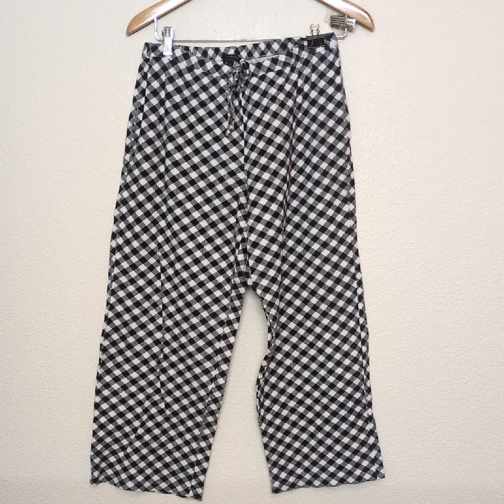 Talbot's Black and White Checkered Women's Wide Leg Pants Size M